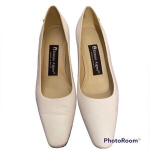 - Etienne Aigner white leather shoes size 5 1/2